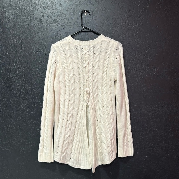INDIGO Women’s Cream Knit Crew-Neck Sweater Size M - Picture 3 of 7